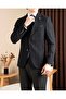 Italian Style Slim Fit Wool Blend Men's Jacket Pants Suit Navy Blue T14654 - 4