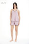 Women's 95% Viscose Shepherd Stitched Shorts Set - 2