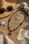 Natural Stone Purple and Green Stone Detailed Bohemian Design Women's Necklace - 2