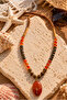 Natural Stone Agate and Hematite Stone Red Nature Breeze Bohemian Women's Necklace - 2