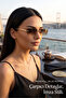 Zigzag |   Stylish Geometric Cut Metal Framed Unisex Model Luxury Design Sunglasses 57 Earthring Protected Eyewear