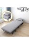 Convertible Folding Sofa Bed Chair with 5-Level Adjustable Backrest, Linen Fabric & Pillow, Grey - 2