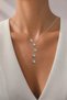 Women's Sun Detailed Y Necklace with Zircon Stone and Steel Chain Design, Minimal and Stylish - 2