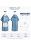Blue and White Hooded Towel Poncho Adult Unisex 100% Cotton – Beach, Pool, Camping, and Bath Poncho - 3