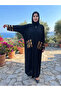 Standard Ferace with Zippered Cuffs and Pockets, with Sequin Detail, Loose Cut, Can Be Weared in Sizes 40-48. - 5