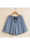 Women's Blue Interlock Loose Shorts Elastic Waist Lace-Up Comfortable Cut Casual Sports Shorts - 3