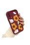 Oppo A55 Compatible Case Camera Protector Claret Red Silicone Couple Phone Case Floral Pattern - 2