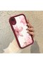 iPhone Xr Compatible Case Camera Protector Burgundy Silicone Couple Phone Case Floral Pattern - 3