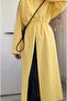 Poplin Fabric High Collar Oversize Slit Long Abaya Tunic