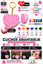 Heart Clicker Keychain 5.5 cm - Stress Relief Toy - 4-Pack with 6 Acrylic Paints and Brush Gift