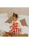 Girls' and Boys' Joyful Pizza Themed Cotton Summer T-Shirt Shorts Set 2-8 Years - 3