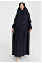 3 Piece Souffle Veiled Robe Dress Set - Kdm5003 Navy Blue - 2