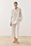 Striped Patchwork Modal Shirt Ecru - 4