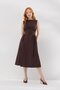 Dress with Stitching Detail in Brown - 3