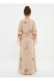 Girls' Floral Embroidered Chiffon Dress - Modern and Stylish Design - 4