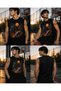 Oversize Zero Sleeve Basketball Space Earth Sun Graphic Printed Streetwear Sport Athlete - 2