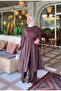 Modal Pike Slit Detailed Tunic, Wide Leg Pants Summer Oversize Set Brown