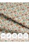 100% Cotton Satin Fabric 100X155 cm Cream Background Orange Green Geometric Floral Pattern Decorative Patchwork Fabric - 7