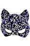 Black Velvet Purple White Sequin Party Mask