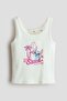 Ribbed print-motif vest top