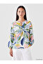 Mixed Tie-Neck Floral Gathered Blouse - 6