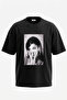 Roy Lichtenstein Design Printed Oversize Black T-Shirt