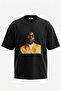 تي شيرت أسود كبير الحجم مطبوع بتصميم Pusha T