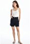 Yüksel Bel Standard Fit Black Women's Shorts