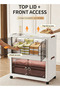 4 Tier Foldable Storage Cabinet with Doors and Wheels, 50cm Wide Plastic Storage Organizer - 3