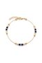 Gold Color Navy Blue Bead Detailed Steel Anklet – Adjustable Elegant Women's Anklet - 4