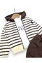Baby Boy 6-9-12-18-24 Months Hooded 3-Piece Set Zippered Sweatshirt Tracksuit Set - 5