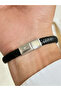 Silver and Black Leather Steel Men's Bracelet Frj10212B-J 2 Year Warranty Gift Boxed - 2