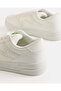 Women White Textured Lace Up Sneakers - 4