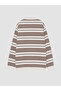 Gray Polo Collar Striped Boys' Sweatshirt - 3