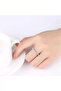 Single Row Zircon Stone Waterway Hidden Elastic Resizable Women's Ring - 5