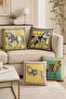 Asil Ifli Horses Patterned 4-Piece Throw Pillow Cover Set - 2