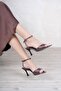 Women's Rise Summer Heeled Shoes - Polka Dot-Brown - 4