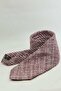 Burgundy White Classic Linen Tie Kk13876 - 6
