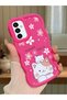 Samsung Galaxy M23 Compatible Case Camera Protector Red Silicone Couple Phone Case Cat Pattern