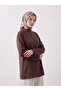 Chain Patterned Cotton Scarf - Brown Cream - 3