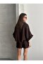 Women's Oversize Two-Piece Set Buttoned Shirt High-Waisted Shorts Relaxed Fit Summer Set - 5