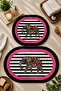Non-Slip Based Washable 2-Piece Oval Elephant Pattern Bath Mat and Toilet Set – Modern Bathroom Rug - 3