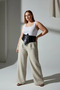 Plus Size Black Women's Belt with Staple Detail Wide Corset Design - 4