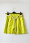Yellow Pocketless Lined Brodeled Belted Casual Cotton Woven Shorts 38 56 - 2