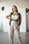 Large Size Khaki Women's Leather Belt with Tassels Body Accessory - 2