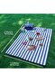 Rectangular Mat, Blue Striped Polyurethane, Machine-Made Picnic Blanket, Waterproof, Foldable, Portable, 150x201 cm - 2