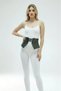 Black Women's Belt with Wide Corset Detail and Double Buckle - 7