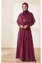Women's Self-Textured 3-Piece Hijab Set (Blouse, Skirt, Shawl Cape with Buckle) - 2