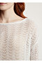 Women's White Knitted Knitwear Thin Blouse - 3