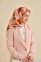 Twill Silk Scarf Floral Pattern Powder 90X90 - 2